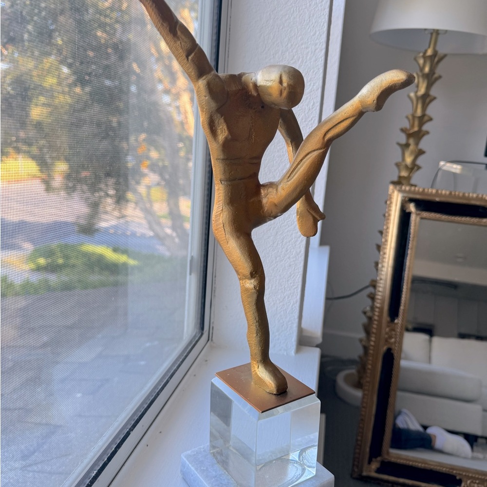 Gold Table Man Statue